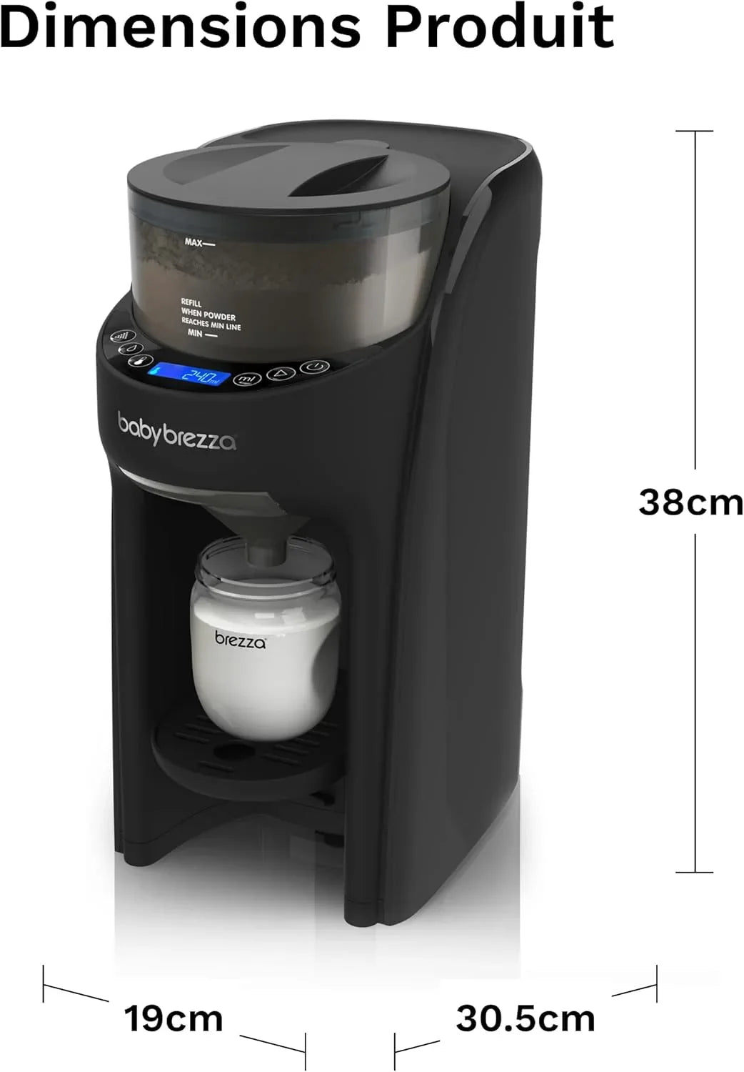 Baby Brezza Formula Pro Advanced préparateur de biberons auto, noir