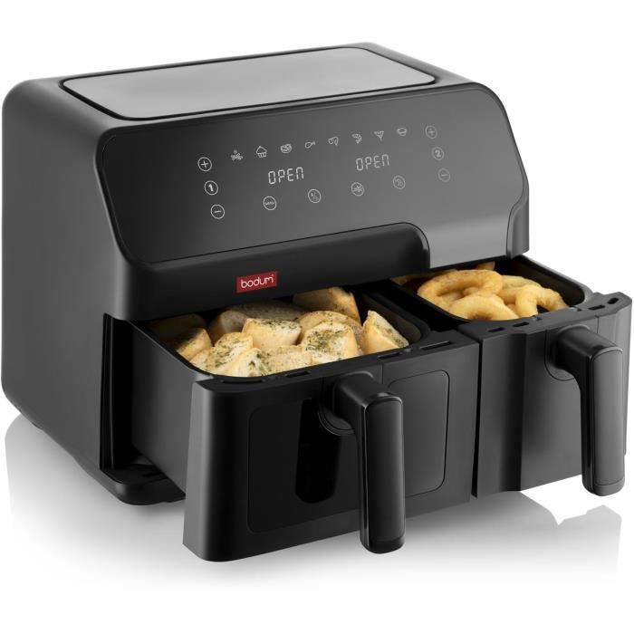 Friteuse sans huile - BODUM - Double compartiment 3,2L et 5,1L - 2700 W - Noir