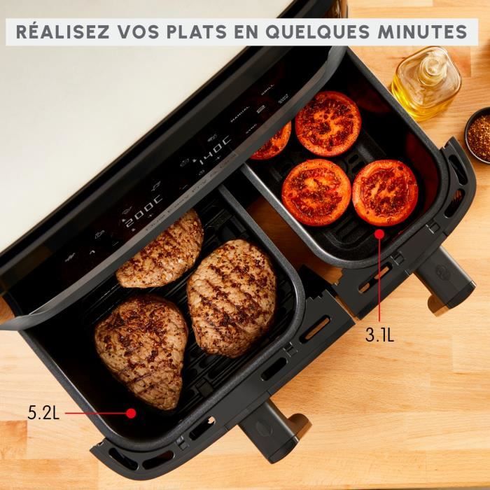 Moulinex Dual Easy Fry & Grill, Air fryer et gril, 8,3L, 2 tiroirs,8 programmes prédéfinis, EZ905B20