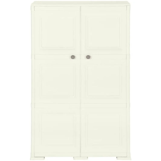 Armoire plastique 79x43x125 cm design bois glace à la vanille - Armoire - Meuble Rangement - Placard - Casier Rangement - Armoire Plastique