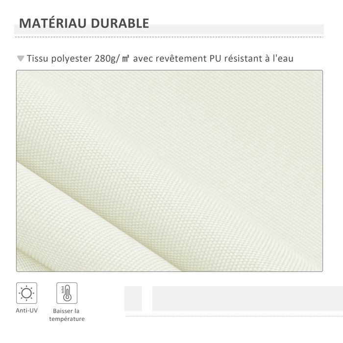 Outsunny - store banne - Aluminium - 295x245cm - Crème