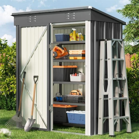 Abri de jardin - BEALIFE - BEALIFE 162x94x182 cm - Acier galvanisé - Porte verrouillable - Étanche anti-UV