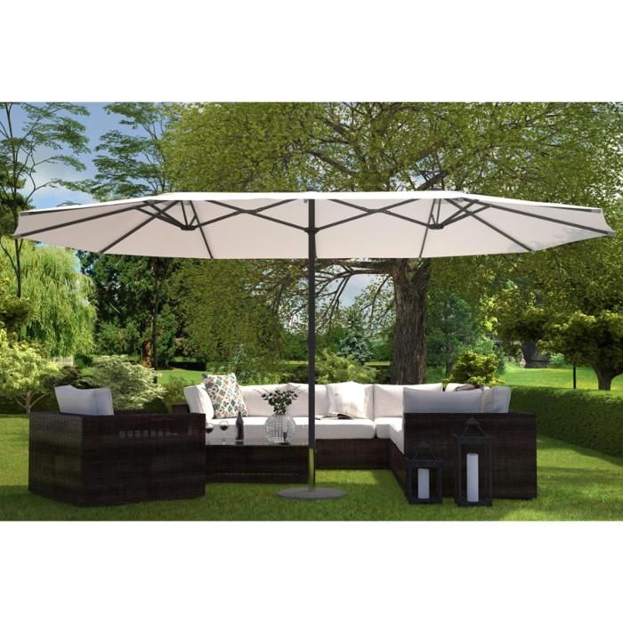VENICE - Parasol rectangulaire double 2.7x4.6 écru