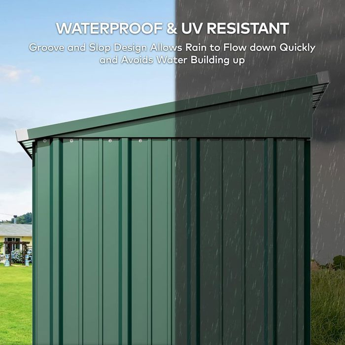 Abri de jardin - BEALIFE - Métal - Acier galvanisé - 162 x 94 x 182 cm - Vert