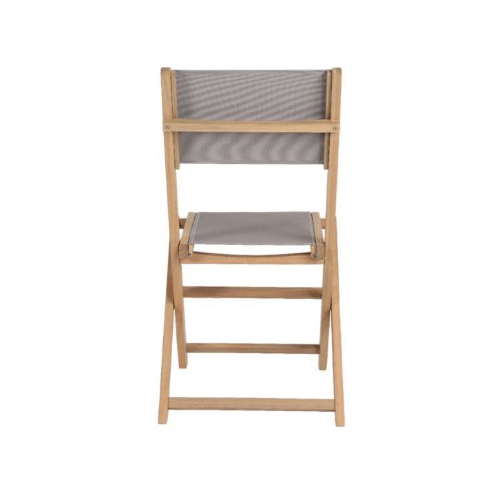 Lot de 2 chaises de jardin RIMINI en bois d'acacia FSC et textilène taupe