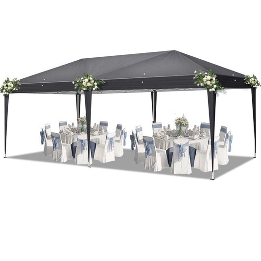Alightup Tonnelle de Jardin,Tonnelle pliante 3 x 6m Pop Up,Hauteur Réglable,Imperméable,Protection de UV,Gris