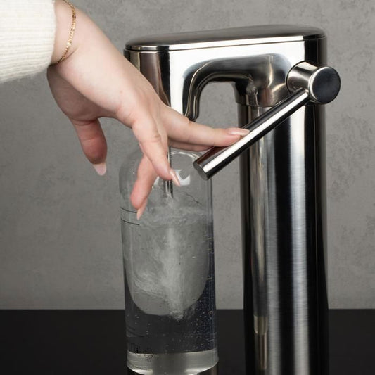 Aquafloow Machine à soda eau pétillante – acier–2 bouteilles de 0,8 l (acier et plastique) – cylindre CO₂ - Réglage des bulles