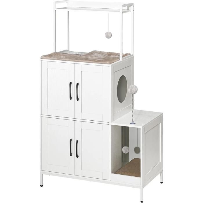 Arbre à Chat - HOOBRO - Maison de Litière - Tour à Chat - 78 x 45 x 135 cm - Gris