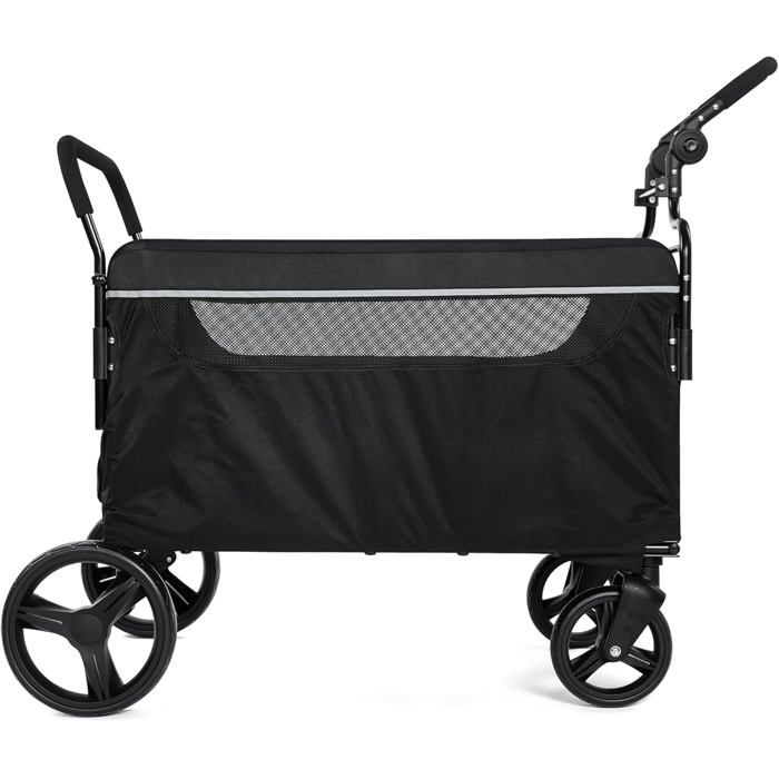 Chariot- Poussette Pliable pour Chiens de Grande et Moyenne Taille + Rampe d’Accès – le Camping et les Promenades en Plein Air