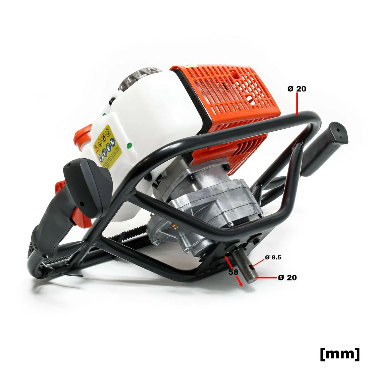 Tarière thermique en set 63,3 ccm 3 cv foret 100 mm 150 mm 200 mm perceuse sol 16_0001568 -