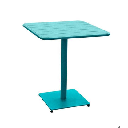 Table de jardin carrée "Phuket" bleu canard 2 places en acier traité époxy - Hespéride