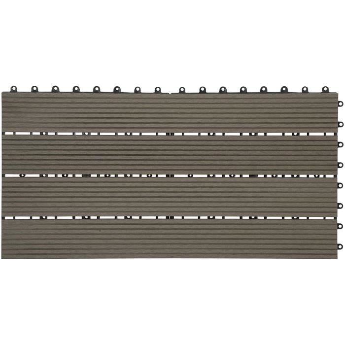 WOLTU WPC Dalle de sol Revêtement Carrelage 30x60cm, pour jardin terrasse, Café 12 pièce-2 m², GTF005co-2