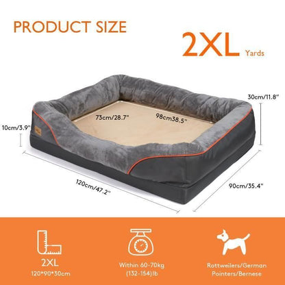 BingoPaw Panier Chien XXL Lit pour Chien Grande Taille Coussin pour Chien Déhoussable Orthopétique 97 x 72 x 30 cm
