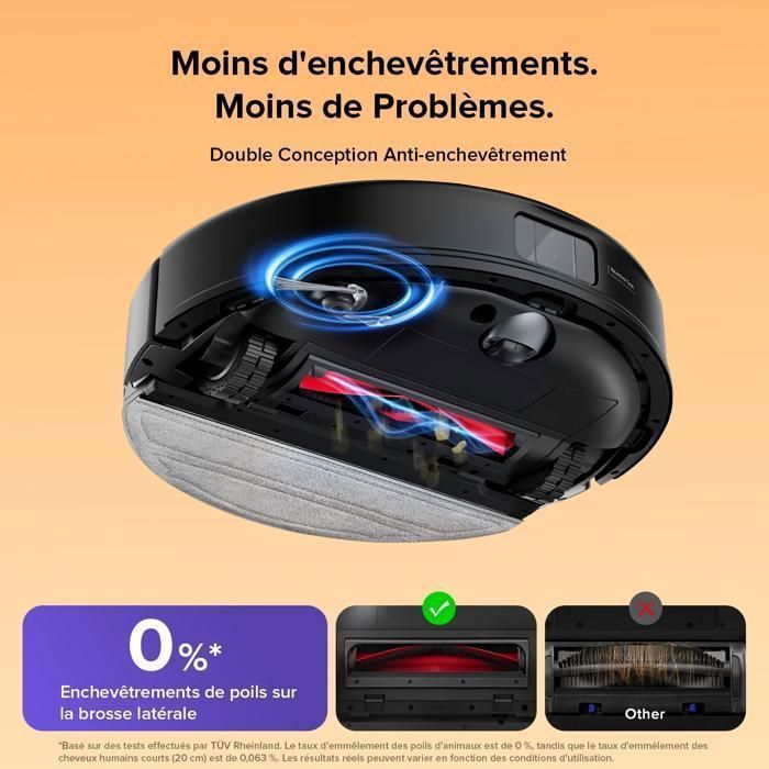Roborock Q10 S5 Set  Aspirateur Robot 10000 Pa Aspiration, Anti-emmêlement,Levage des Serpillères de 8 mm, Évitement