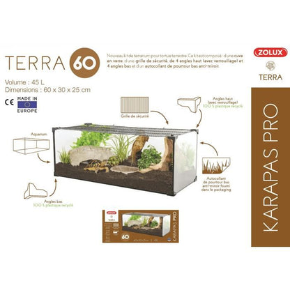 Terrarium tortue Karapas Terra 80 Pro noir - Zolux Noir