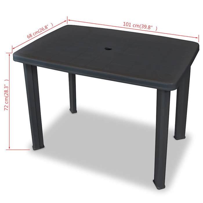 Table de jardin - vidaXL - 101 x 68 x 72 cm - Plastique - Blanc - Résistante aux intempéries