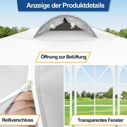 Tonnelle pliante 3 x 3m, étanche, stable, résistante à l'hiver, avec 4 panneaux latéraux,Blanc