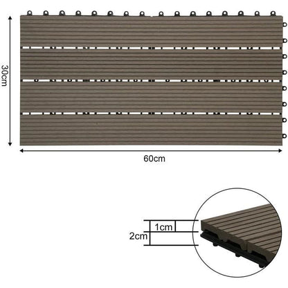 WOLTU WPC Dalle de sol Revêtement Carrelage 30x60cm, pour jardin terrasse, Café 12 pièce-2 m², GTF005co-2
