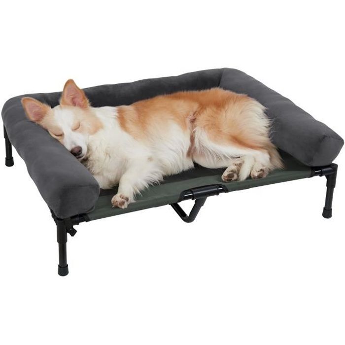 BingoPaw Lit de Camp pour Chien XXL Lit Surélevé Chien Grande Taille Transat Chien Extérieur 130 x 90 x 18cm