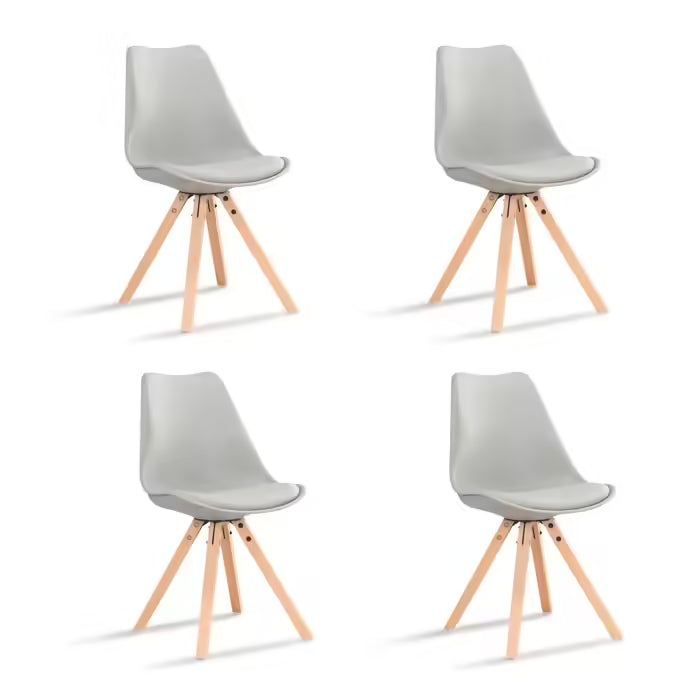 Lot De 4 Chaises Scandinaves Grises Helsinki Chaise
