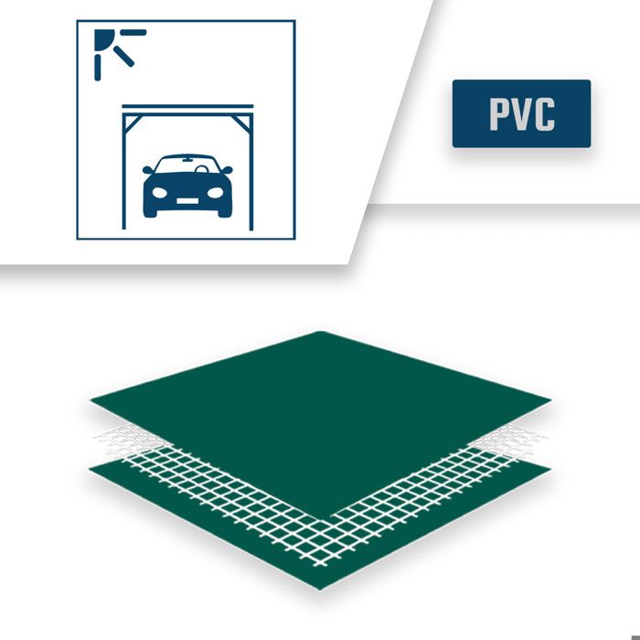 TECPLAST Bâche pour Carport Ivoire 2x2 m XP640CP - Garantie 10 ans - Toile PVC étanche pour abri de voiture - Made in France