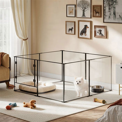 Parc pour Petits Animaux Enclos Lapin Intérieur Rongeur Chiot Cochon d'Inde - 6 Panneaux - 124x63x40cm