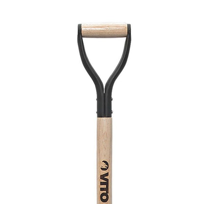 Pack 4 outils de jardin Acier Manche en Bois Fourche + Pelle carrée + Pelle ronde + Bêche VITO