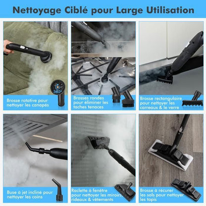 Nettoyeur Vapeur à Main 1500W Punaises de Lit COSTWAY-Réservoir 400 ml-2 Bar-14 Accessoires-125 ℃-Verrou de Sécurité Enfants-Vert