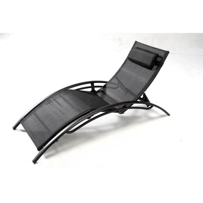 LIMEA - Lot de 2 transats ajustables noirs avec coussin