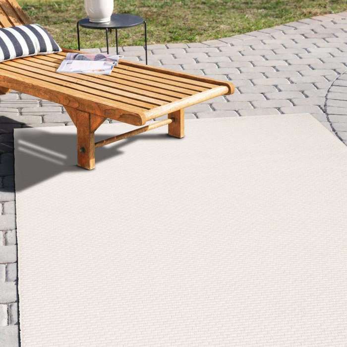 Tapis d'extérieur/intérieur aspect jute gris 160x230
