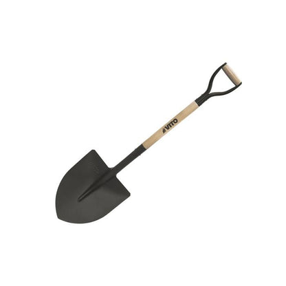 Pack 4 outils de jardin Acier Manche en Bois Fourche + Pelle carrée + Pelle ronde + Bêche VITO