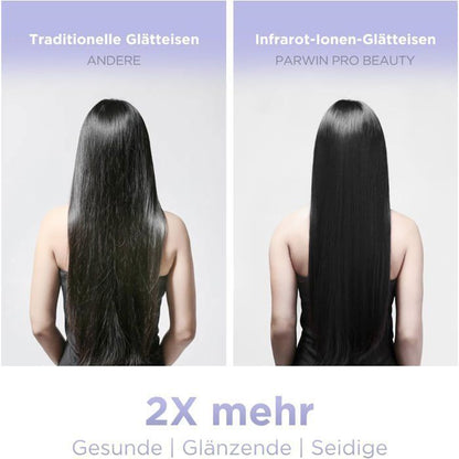 Lisseur cheveux infrarouge ionique 45 mm PARWIN PRO BEAUTY, plaques larges pour cheveux épais, bouclés, 14 températures, violet