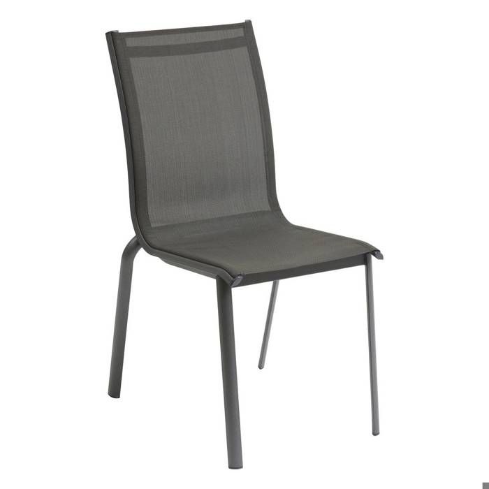 Chaise de jardin empilable "Axant" lin & argile en aluminium traité époxy - Hespéride