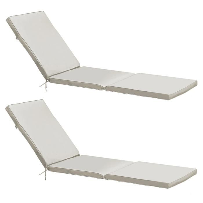 Lot de 2 coussins bain de soleil polyester bleu 186 x 53 x 5 cm Picchu - Oviala