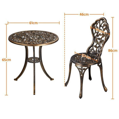 Yaheetech Ensemble de Table et Chaise Set Bistrot Design Vintage Table de Jardin et 2 Chaises Blanc