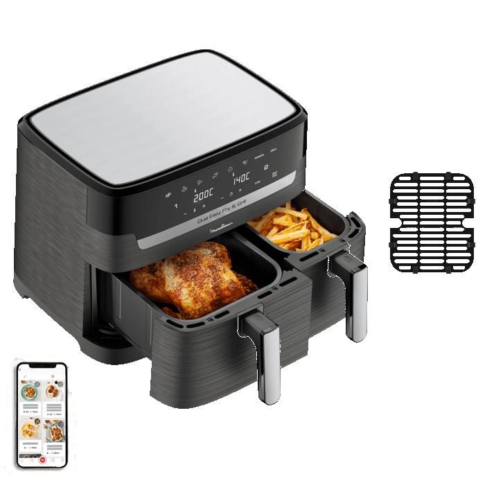 Moulinex Dual Easy Fry & Grill, Air fryer et gril, 8,3L, 2 tiroirs,8 programmes prédéfinis, EZ905B20