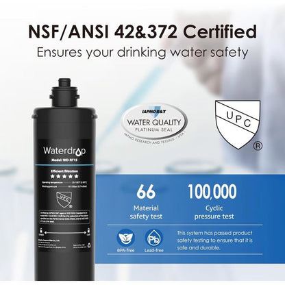 Waterdrop 10UB Système de Filtre à Eau Sous Évier avec Robinet Dédié, 11K Gallons de Filtration D'eau de Grande Capacité