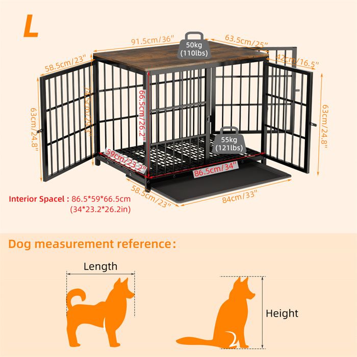 BingoPaw Cage pour Petit Chien Intérieur Caisse Chien Petite Taille Meuble Chiens 78.5x56.5x65cm