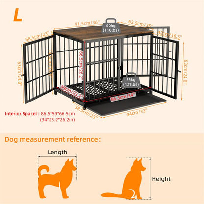 BingoPaw Cage pour Petit Chien Intérieur Caisse Chien Petite Taille Meuble Chiens 78.5x56.5x65cm