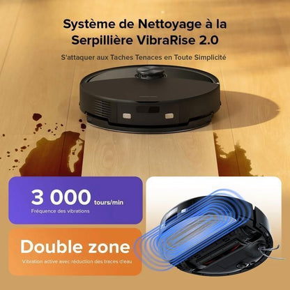 Roborock Q10 S5 Set  Aspirateur Robot 10000 Pa Aspiration, Anti-emmêlement,Levage des Serpillères de 8 mm, Évitement