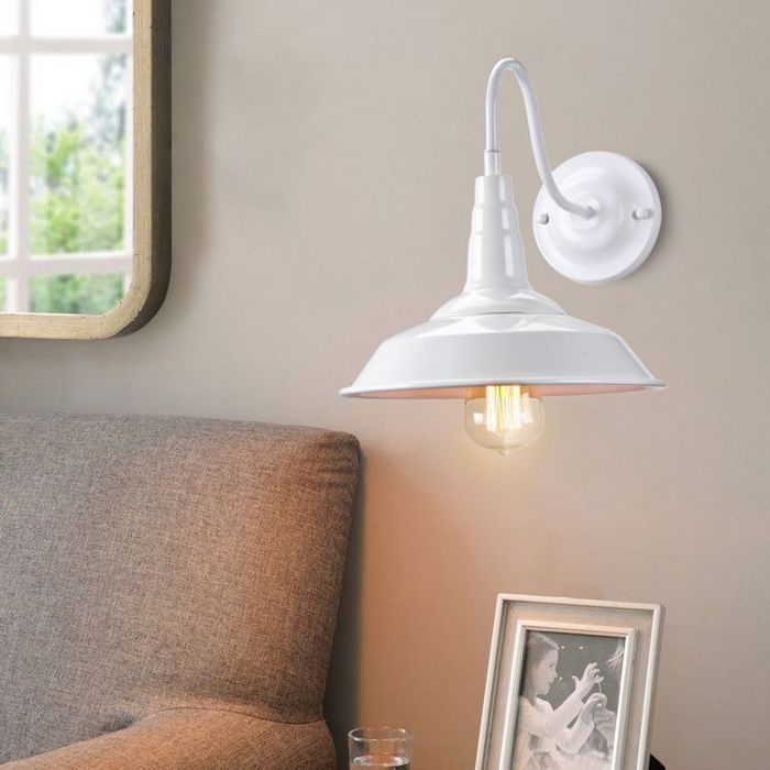 Applique murale d'extérieur - Moderne - Blanc - 2x E27 - Métal anti-rouille