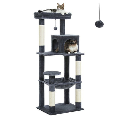 PAWZ Road Arbre à chat Design Spacieux Grande Hamac Dur Stable Avec hamac et belle maison pour chat - Cactus vert - 143 cm