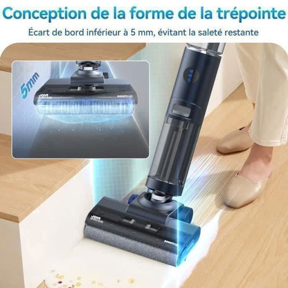 Aspirateur Laveur Sans Fil-JONR ED12 Pro,Aspirateur sans Fil 4 en 1,Autonettoyage 70°C,Séchage à air chaud 80°C,40 Mins (230 m²)