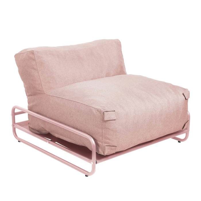 Chauffeuse pour salon de jardin modulable avec structure jaune clair  Mixi, Oviala
