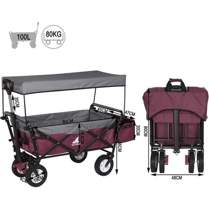 Chariot de manutention pliable WOLTU - capacité de charge 80kg - Anthracite