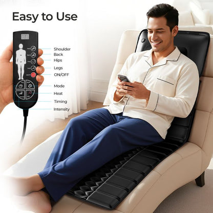 Tapis De Massage Électrique - Himouta Matelas Massant - Fonction De Chauffage - Rempli De Mousse À Mémoire - Pu - Pliable
