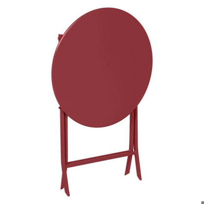 Table de jardin pliante ronde "Greensboro" vert olive 2 places en acier traité époxy - Hespéride