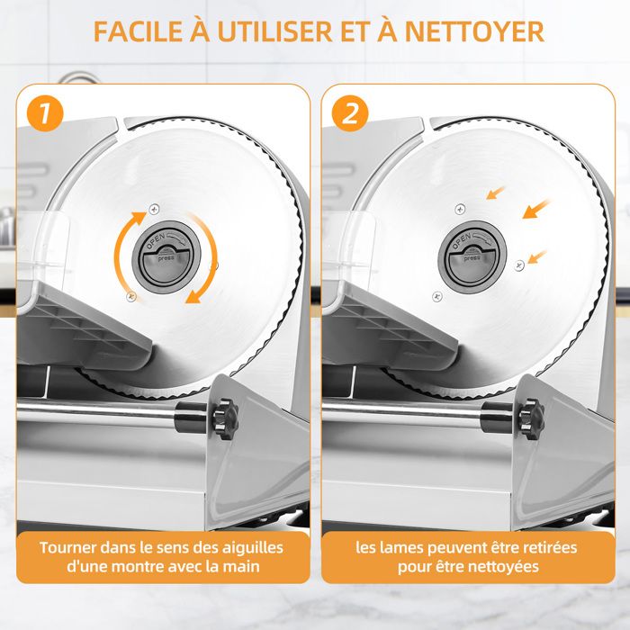 Trancheuse Électrique - FATABETA - SL518 - 200W - Lame 19 cm - Réglable 0-15 mm
