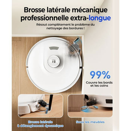 Aspirateur Robot Laveur 4-en-1,20000 Pa-Redroad R11-200min Autonomie,Vidange Auto,avec Navigation LiDAR,Charge-Auto,avec App-Gris