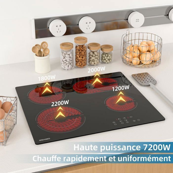 Plaque vitrocéramique WEHIMO XINLT2V-48 4 foyers 7200W